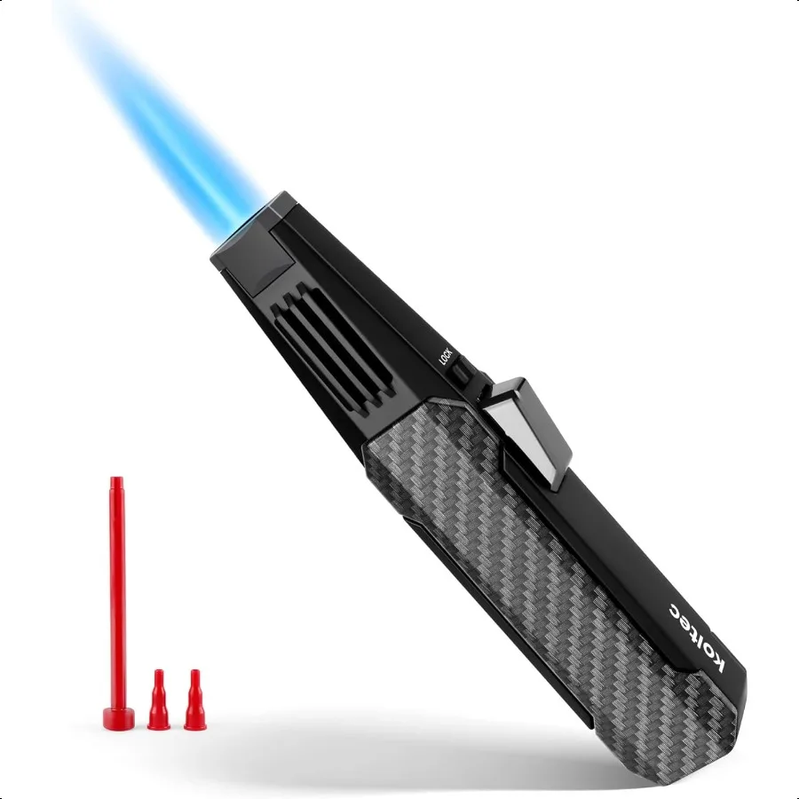 

Butane Torch Outdoor Windproof Cooking Torch Lighter Refillable Adjustable Jet Flame Kitchen Butane Lighter with Safety and Fir