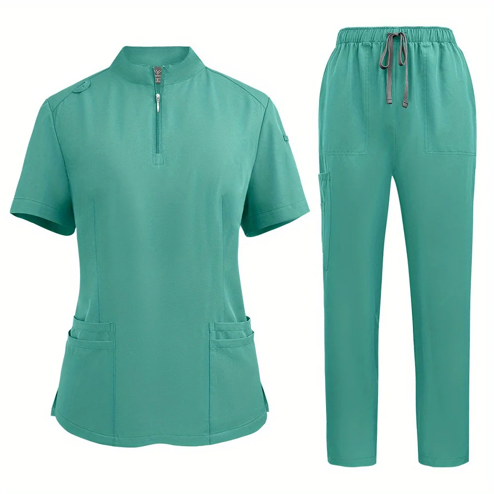 Ensemble d'infirmière, vêtements de travail de grande taille à séchage rapide, uniforme avec poches de travail, accessoires pour Salon de beauté d'hôpital, SPA