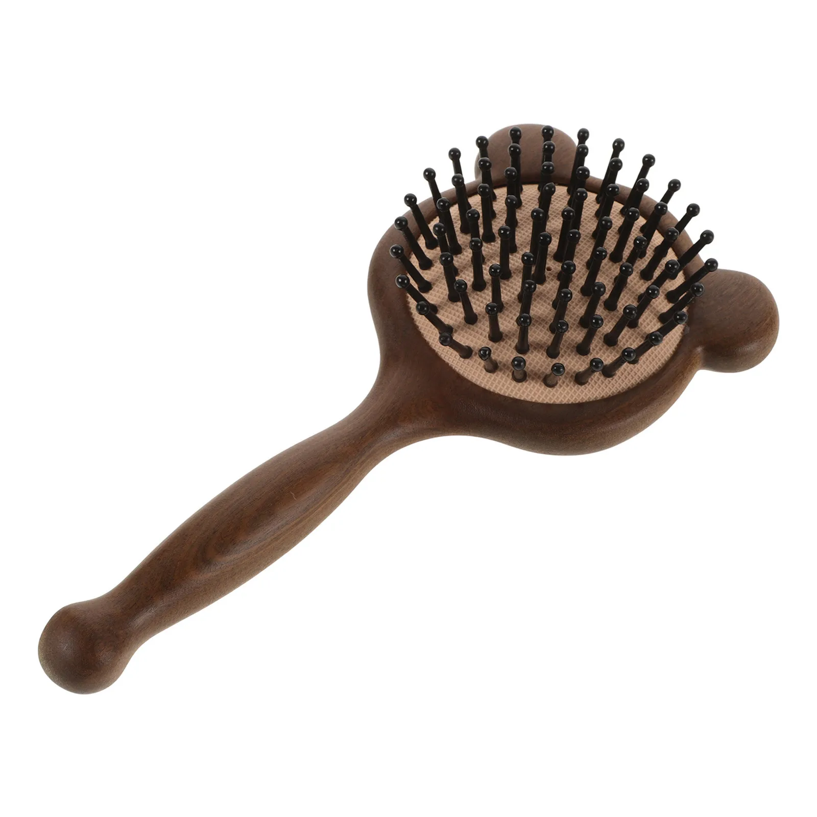 

Bear Cushion Hairbrush Wooden Scalp Massager Tool Portable Curly Hair Detangler Brush Massage Comb for Home Use