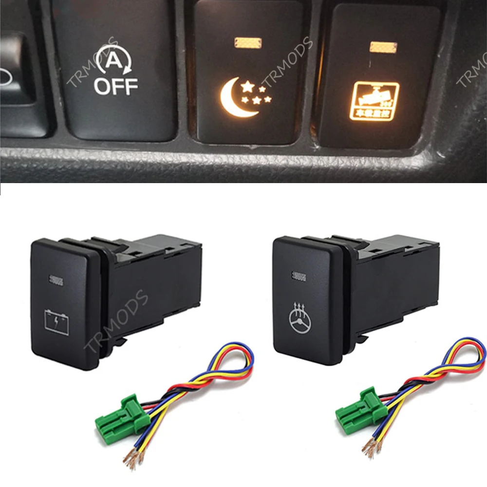 

1PC Car Orange Light BSM Battery Electronic Dog Power Fog Lights Switch Button For Mitsubishi Outlander 13-21 Pajero Sport 16-20