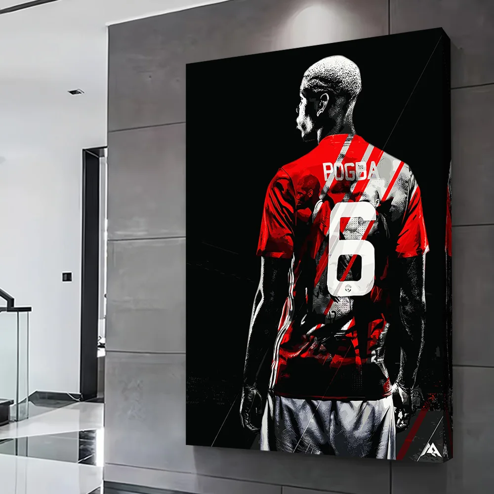 Paul Pogba Football Jersey Art Printing Poster Custom Pictures Wall Art Canvas Painting Gift for Bedroom Decoration Wand Deko