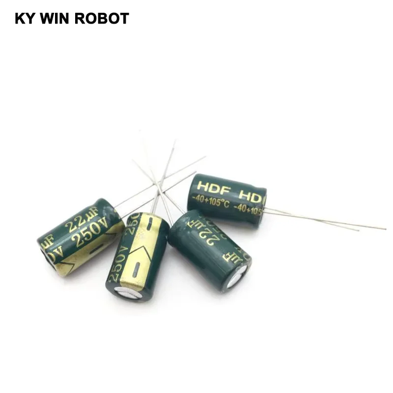 250V 22 فائق التوهج 10*17 10x17 مللي متر عالية التردد مقاومة منخفضة الألومنيوم مُكثَّف كهربائيًا 22 فائق التوهج 250 فولت #5