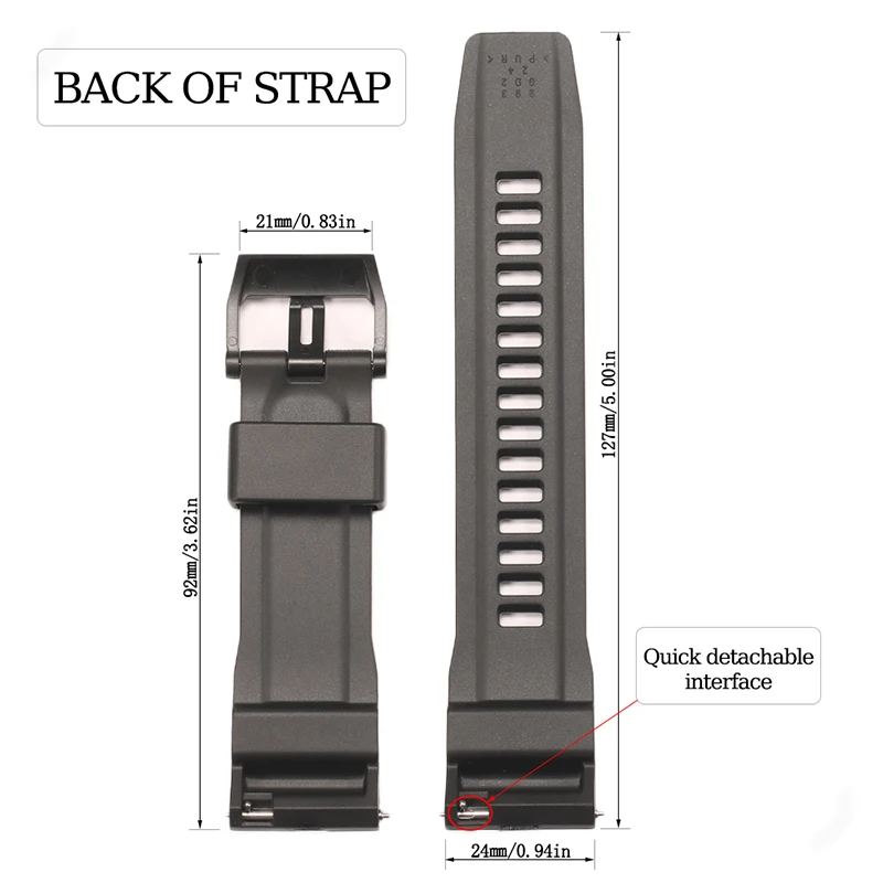 24mm Rubber Resin Strap Suitable for Casio  GA2000 GA2200 GA-2200M PRG600 PRW6600 Men\'s Series Watch Band Accessories