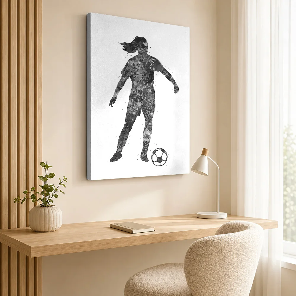 Cristiano Ronaldo Balancing Soccer Ball Canvas Print Poster Bold Style Wall Art With Customized Photo For Bedroom Ideal Fan Gift