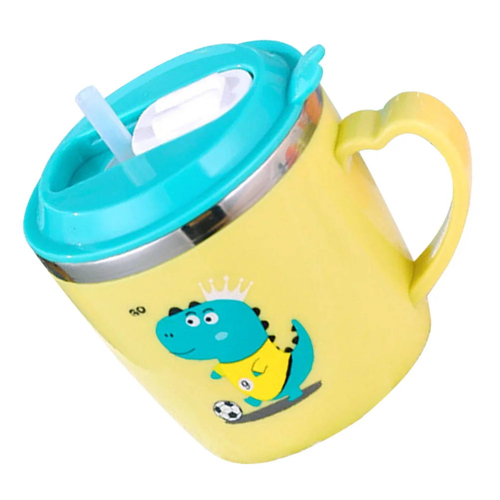 

Детская поилка из нержавеющей стали с двойными стенками, защитой от ожогов, мультяшным рисунком и мерной шкалой для молока и воды