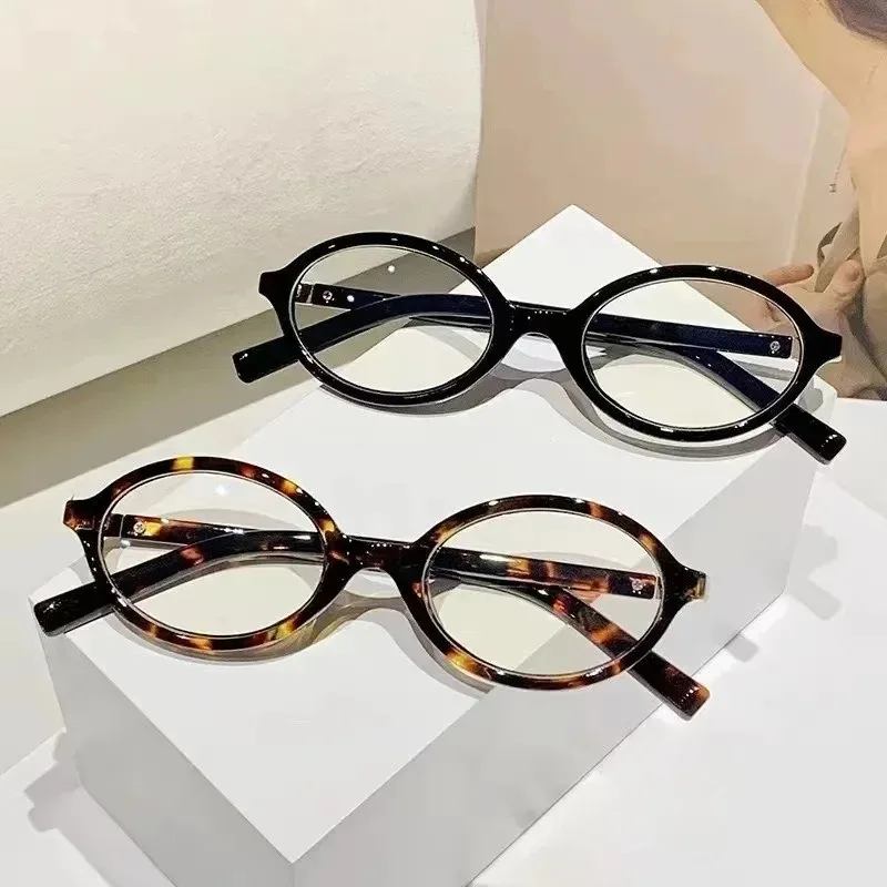 Y2K Retro Oval Rahmen Myopie Gläser Frauen Weibliche Süße Kühle Brillen Trend Computer Anti Blaues Licht Brillen