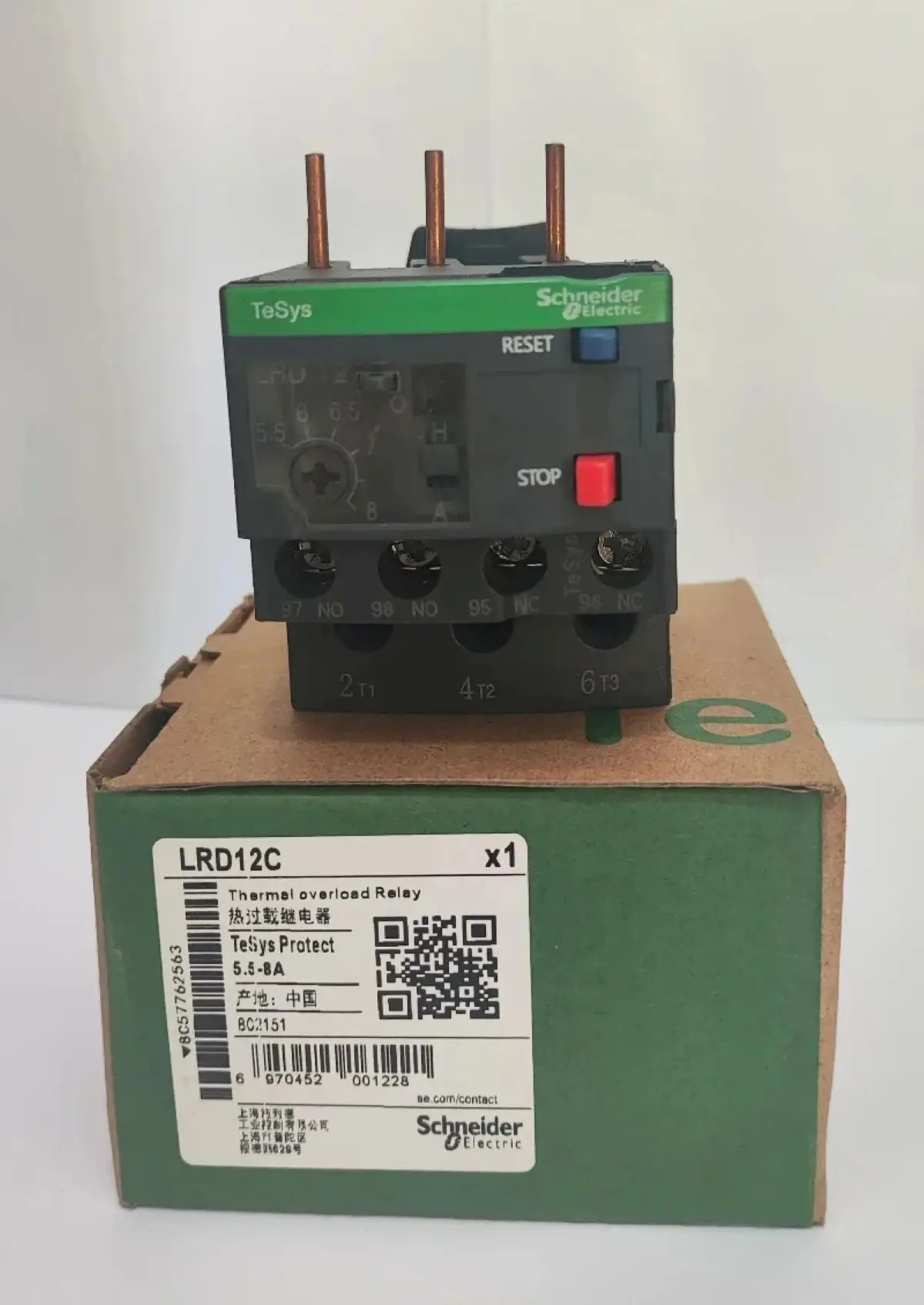

LR2D1312 LR2-D1312 is replaced by LRD12 LRD12C Thermal overload relay,TeSys Deca,5.5-8A,1NO+1NC,class 10A,screw clamp