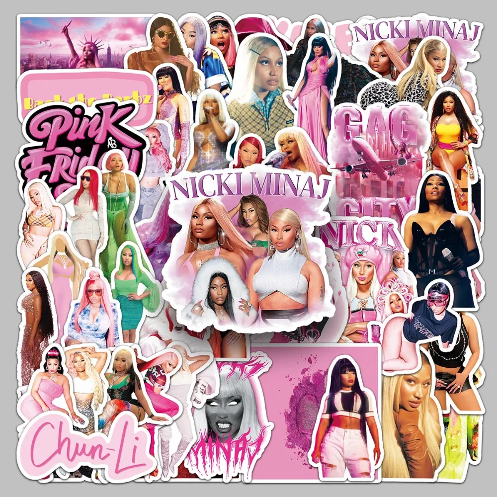50 pçs cantor nicki minaj graffiti adesivos mala papelaria computador portátil guitarra telefone celular diy decorar decalques