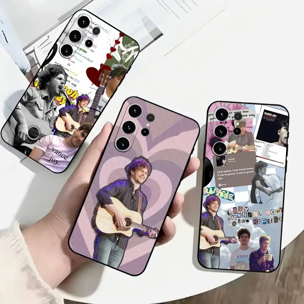 Capa de Telefone Vance Joy Riptide para Samsung S25, S24, S21, S22, S23, S30, Ultra, S20, Plus, Fe, Lite, Note, 10, Capa Preta