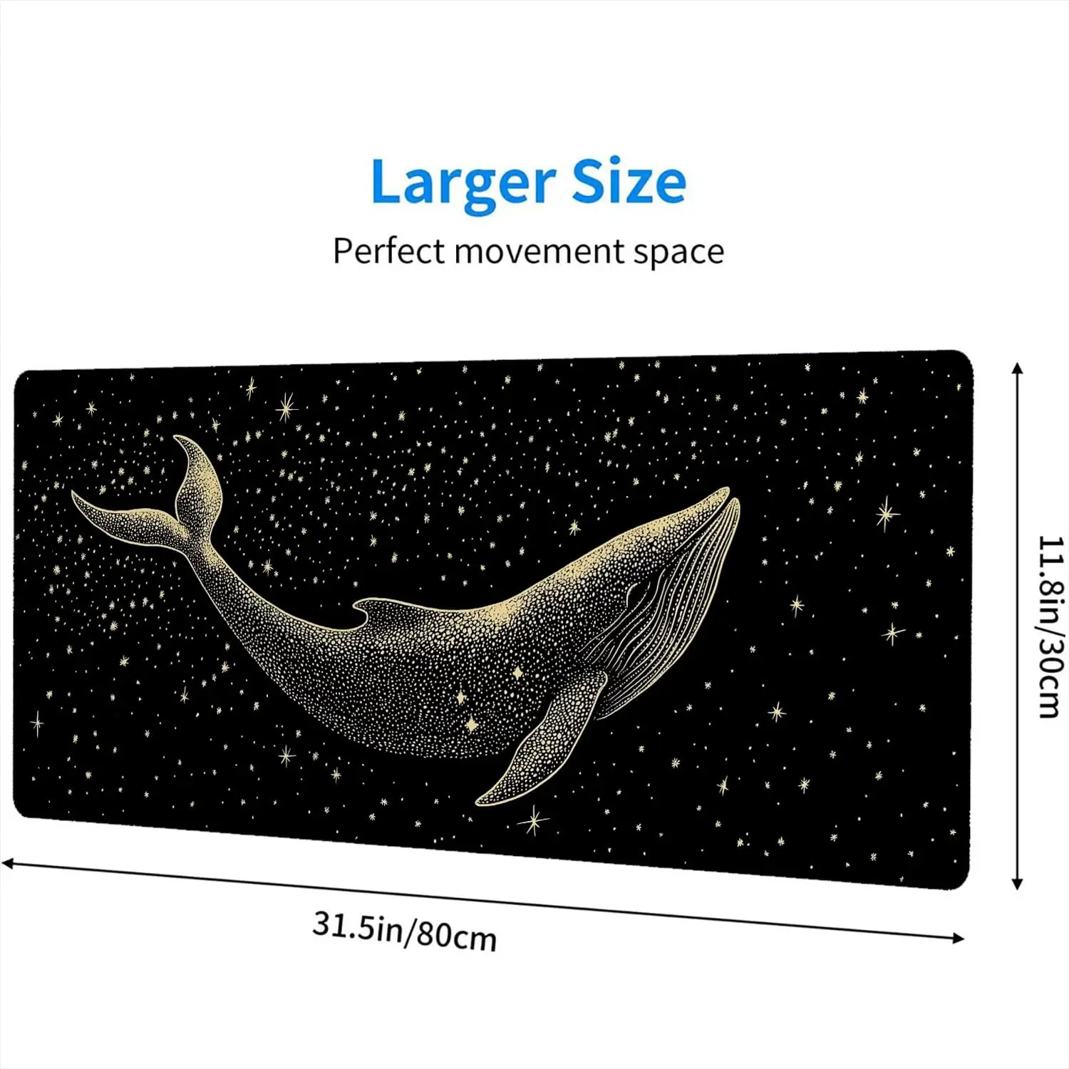 Fantasy Whale Art Pattern Table Mat, Cute Desktop Decoration, Non-Slip Waterproof Gaming Mouse Pad, Perfect Gift for Friends