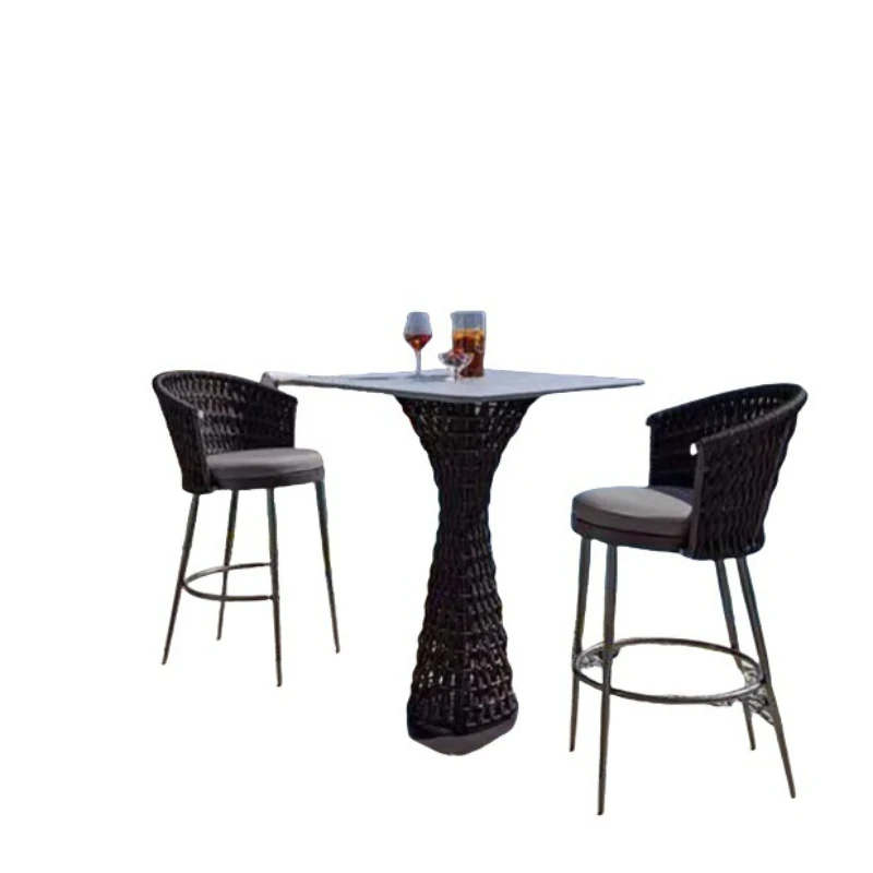 

Outdoor bar chairs High bar chairs Hotel display area Outdoor open-air villa Terrace Internet celebrities Rainproof rust-proof
