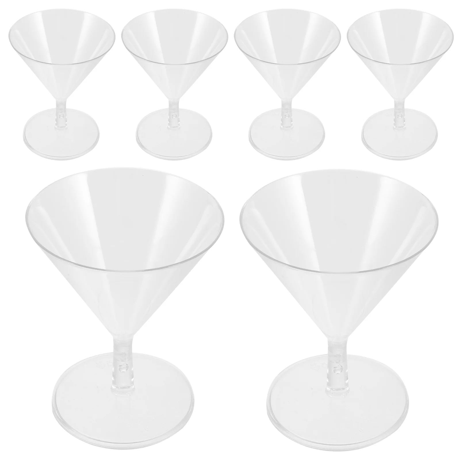 

8 Pcs Disposable Wineglass Martini Glasses Clear Beverage Cups Reusable Plastic Abs Goblets For Party Beverages