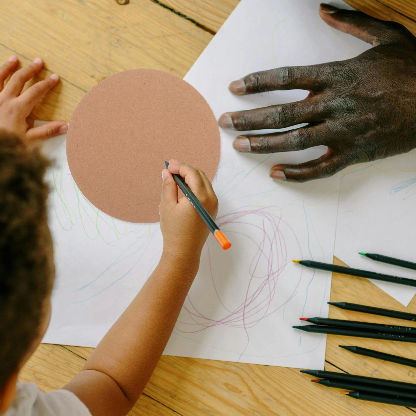 

100pcs Round Colored Cardboard Craft Paper For Kids Painting Diy Origami Projects Arts Crafts Activities Educational Art