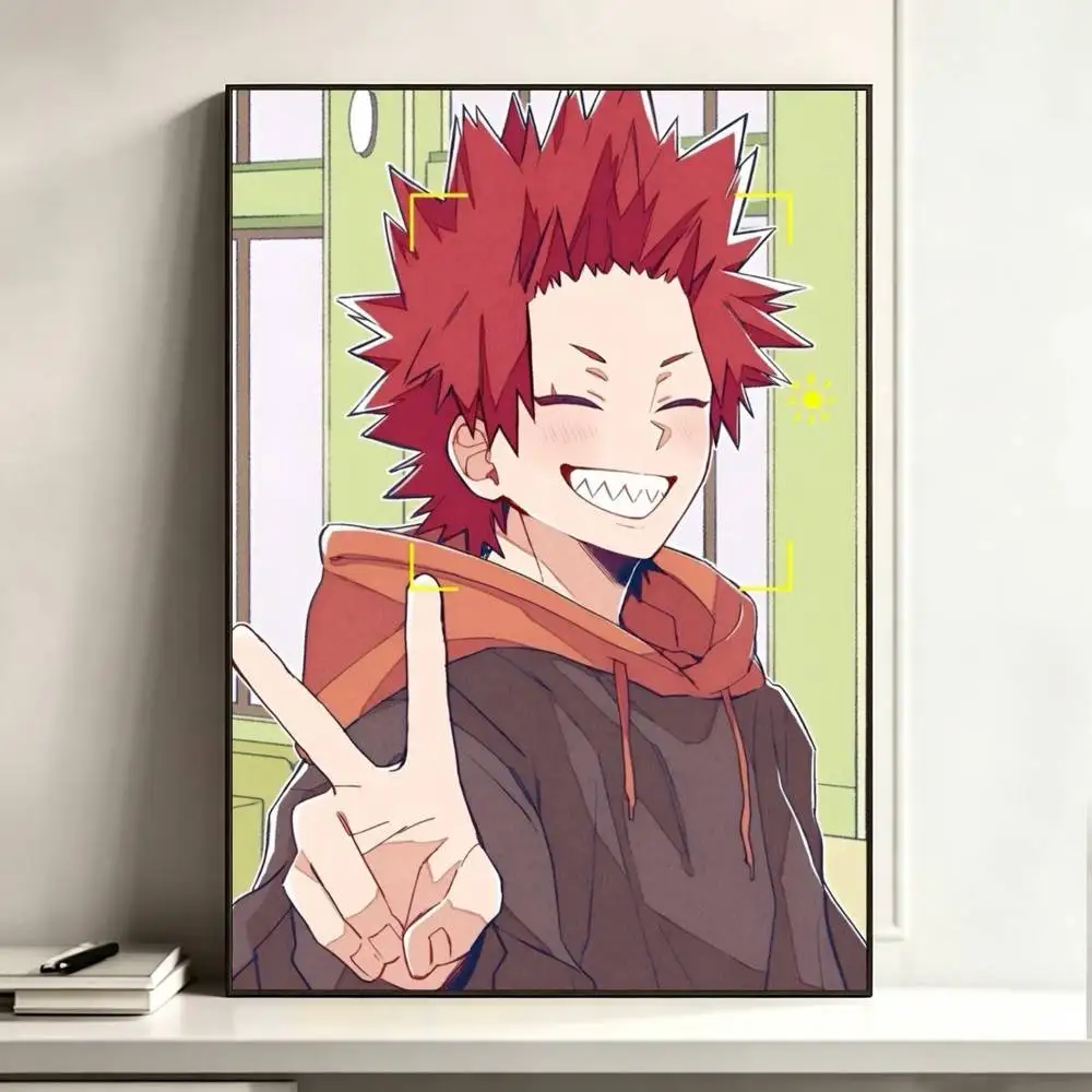 Cartoon Character Eijiro Kirishima  Poster High Quality Dorm Living Room Aesthetic Wall Decoration Painting Stickers Gift