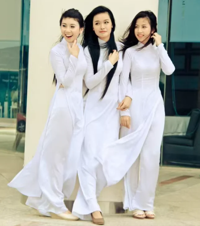 

Vietnam Ao dai Woman Spring Dress Include Cheongsam Pants