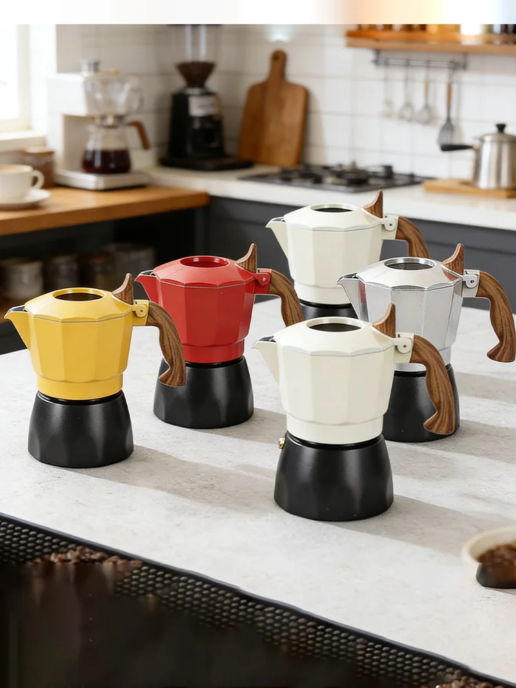 

Double Valve Coffee Moka Pot 6th Generation Pressure Boost Valve Espresso Portable Maker Home Camping Italian Multiple Colors
