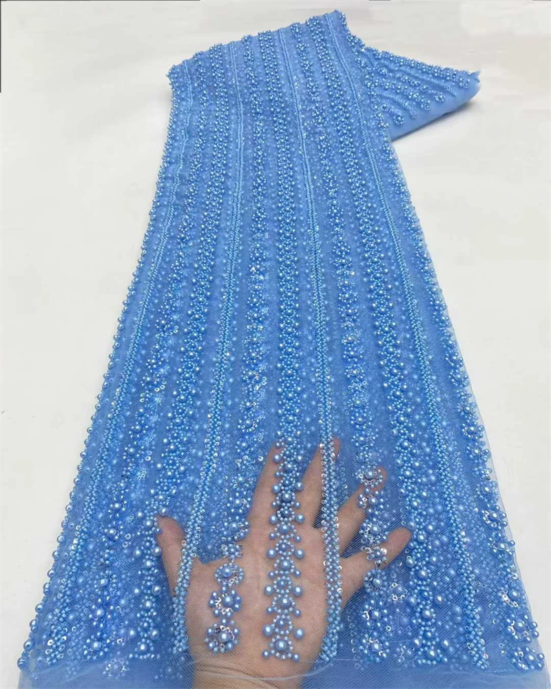 African Lace Fabric 2026 Sequins Beaded Embroidery Groom Nigerian Bridal High Quality French Tulle Lace Fabric For Wedding