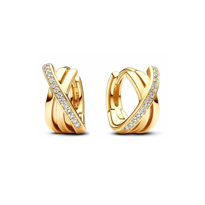 Pendientes de aro chapados en oro de 18K para mujer, aretes de perlas circulares de forma orgánica, plata 925, joyería fina