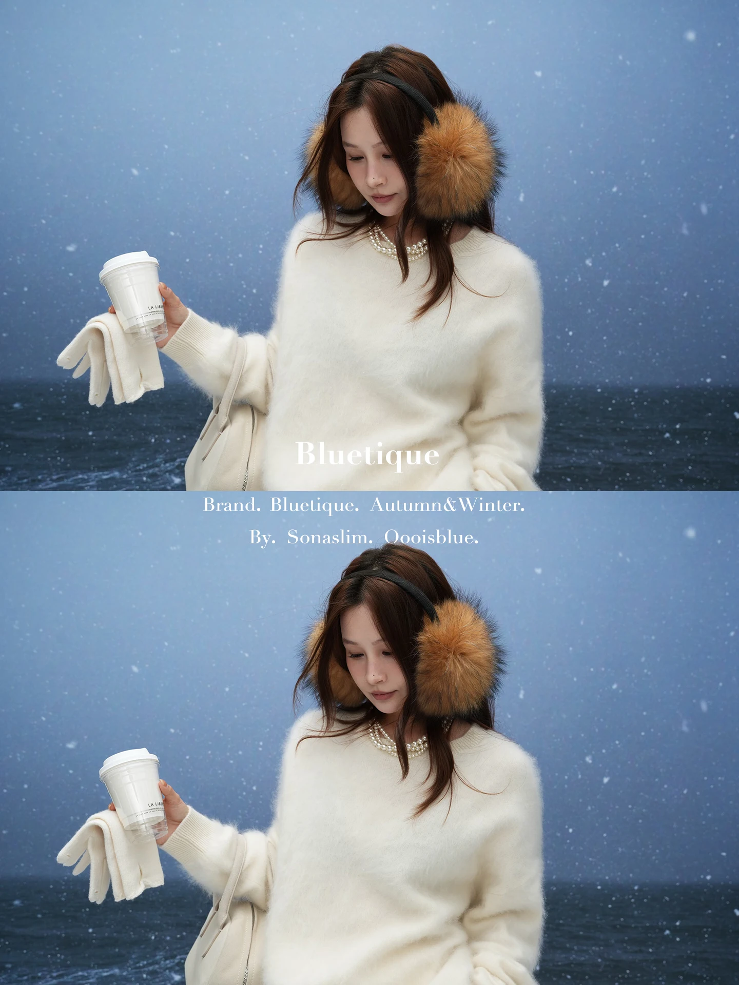 

BLUETIQUE Fce-lined Camere Sweater Hooded Woolen Coat Casual Sle Regular Fit Online Exclusive for Women Winter 2025