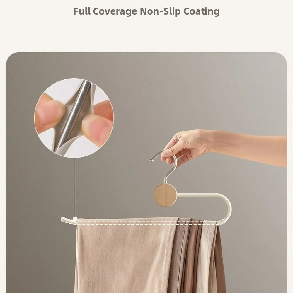 Metal Pants Hanger Rotating Hook Open End Structure Clothes Storage Rack Crease Free Non Slip Pants Storage Cabinet