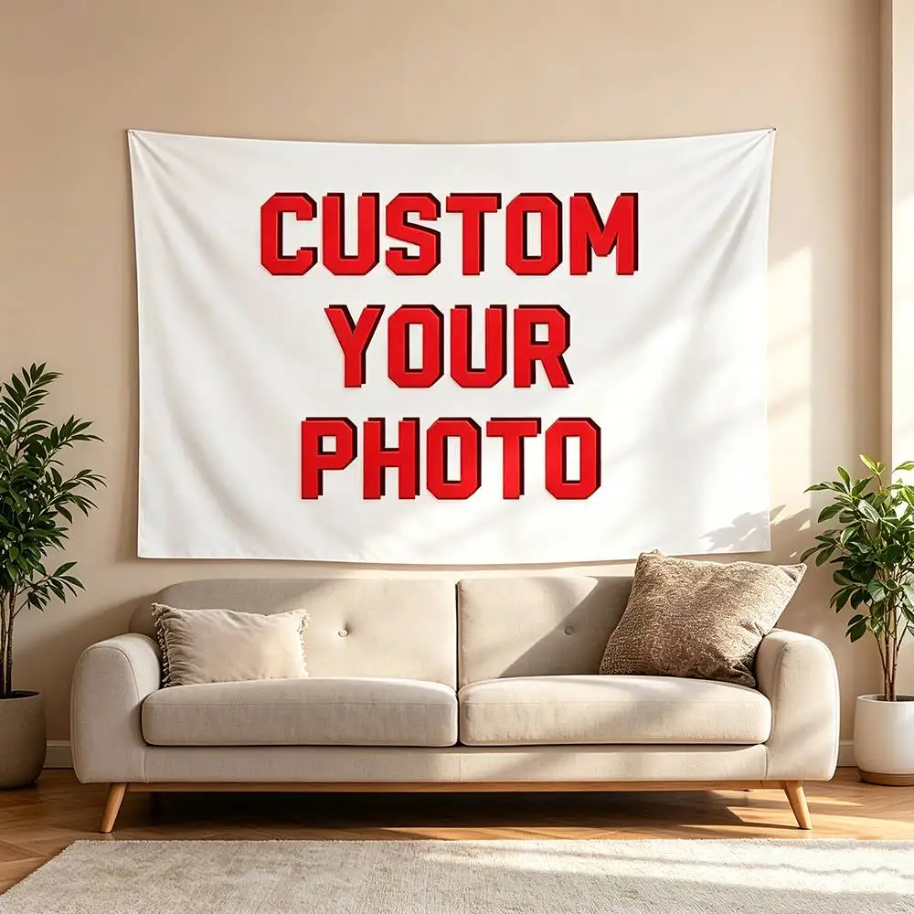 1pc Customizable Personalized Tapestry  With Photos And Text, For Birthday, Wedding, Halloween, Christmas, Party