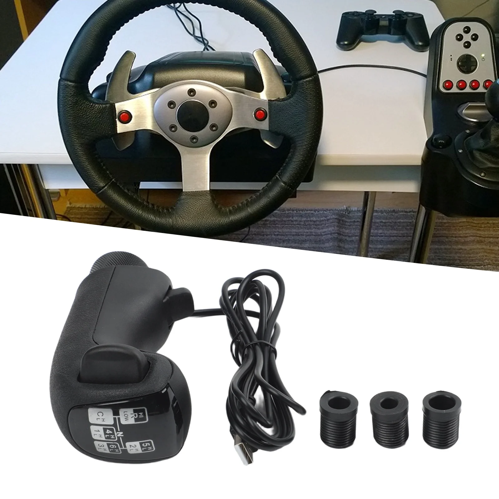 Truck Gear Controller USB Shift Knob Driving Simulator Setup Excellent Craftsmanship Easy Installation High Low USB Shift Knob