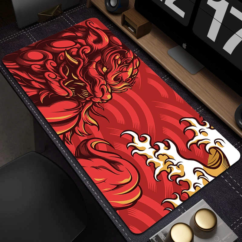 

Large Gaming Mouse Pad Dragon Mousepad XXL Gamer Professional Computer Mouse Mat Rubber Desk Mat Locking Edge Keyboard Pad