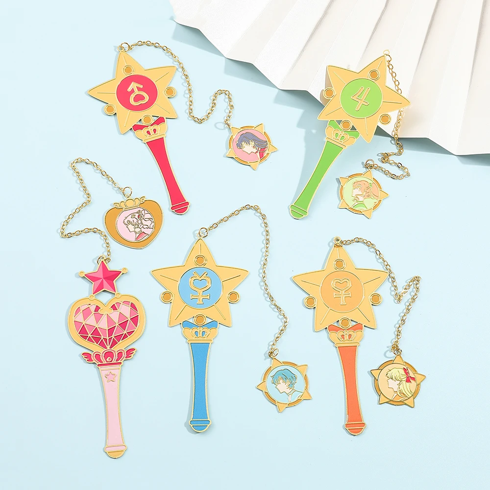 Anime Sailor Moon Magic Wand Bookmark with Tassel for Book Lover Gifts Fans Collection Book Mark Birthday Children's Day Gift