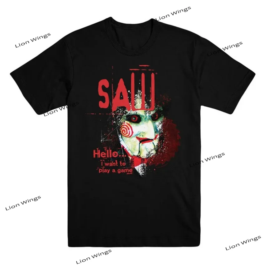 Summer Tshirt for Men Vintage T Shirt SAW Head Torture Horror Movie Printed Shirt T-shirt Novelty Women Short Sleeve Top Tees