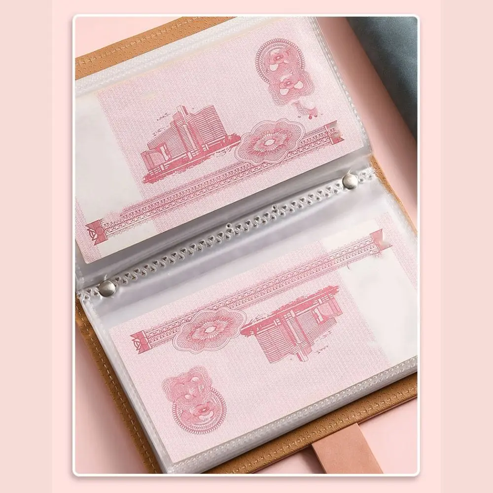 50 枚節約お金バインダー PU レザー詰め替え予算バインダーロック付き節約ハンドブック現金封筒家計簿