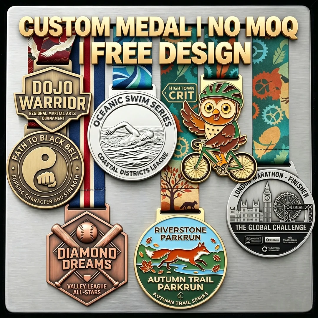 Supplier Custom Design 3d Zinc Alloy Medal Medallas Marathon Run Swimming Football Taekwondo Karate Sports Metal Medals