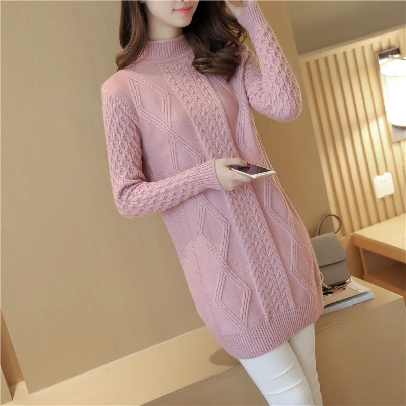 

Long Sleeve Sweater Female Jumper Tops Thick Warm Women Turtleneck Winter Women Sweaters And Pullovers Knit