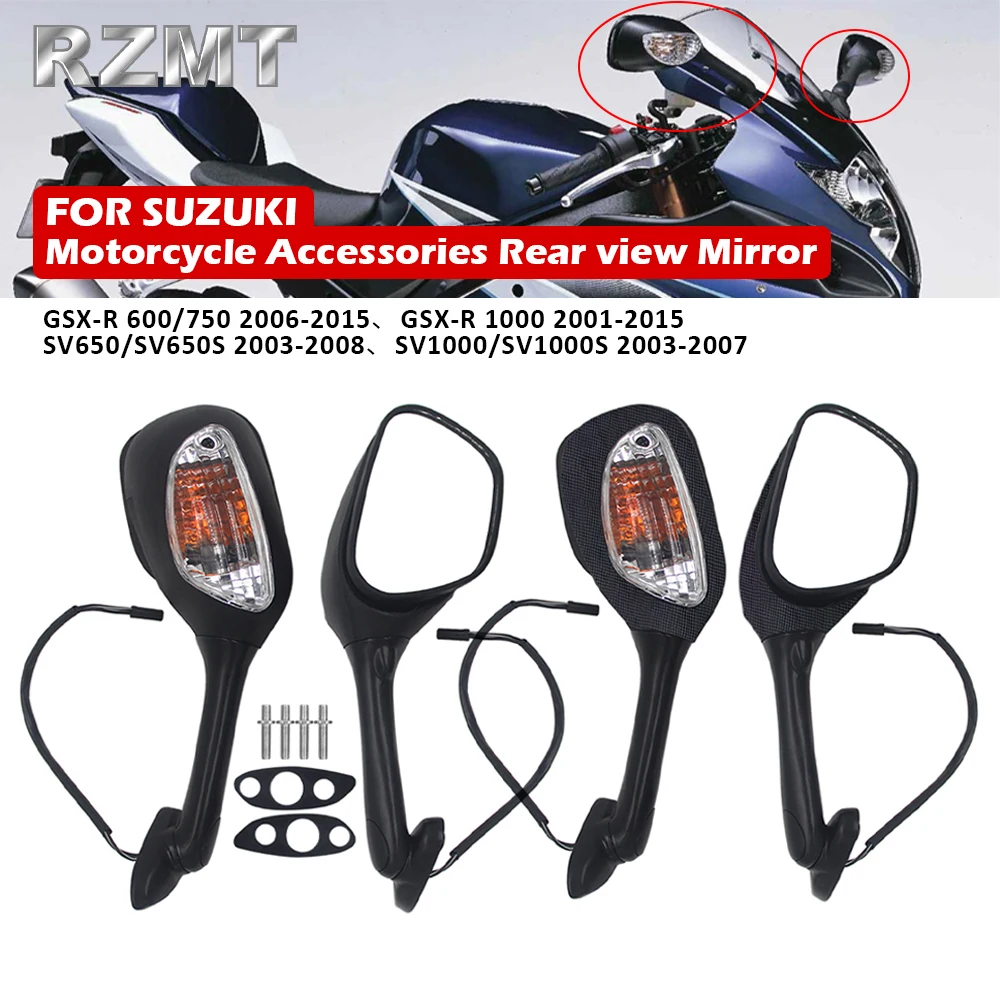 

Rearview Mirror For Suzuki GSXR600 GSXR750 GSXR1000 K6 K7 2001-2015 SV650/SV650S SV1000/SV1000S Clear Rear View Side Mirrors