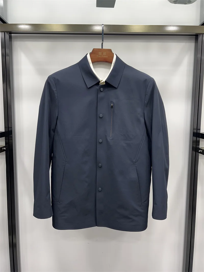 

Легкая демисезонная парка без подкладки, повседневная универсальная верхняя одежда, приталенный крой, для делового стиля, для джентльменов