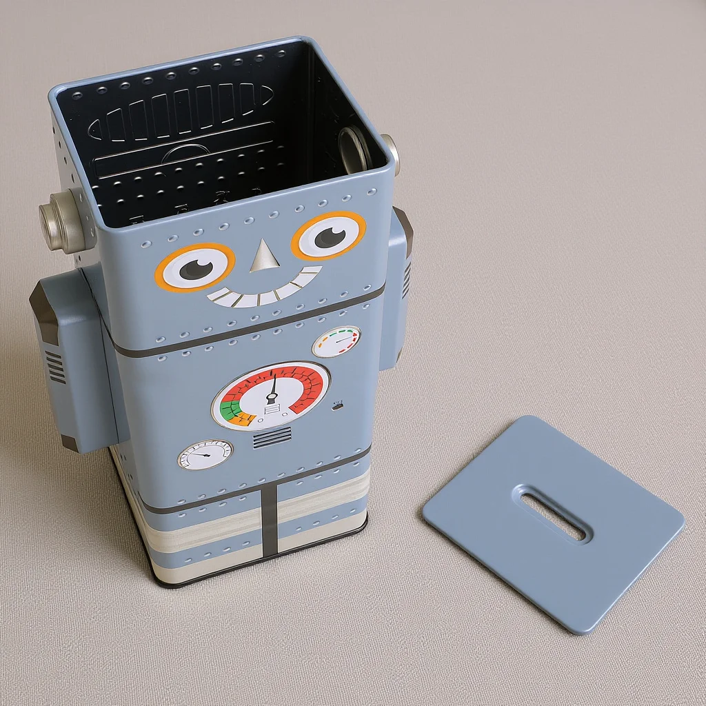 1 قطعة روبوت أصبع البنك للفتيات الاطفال عملة تخزين حصالة المال هدية ديكور المنزل صندوق التوفير لطيف روبوت شكل سطح أملس آمن #1