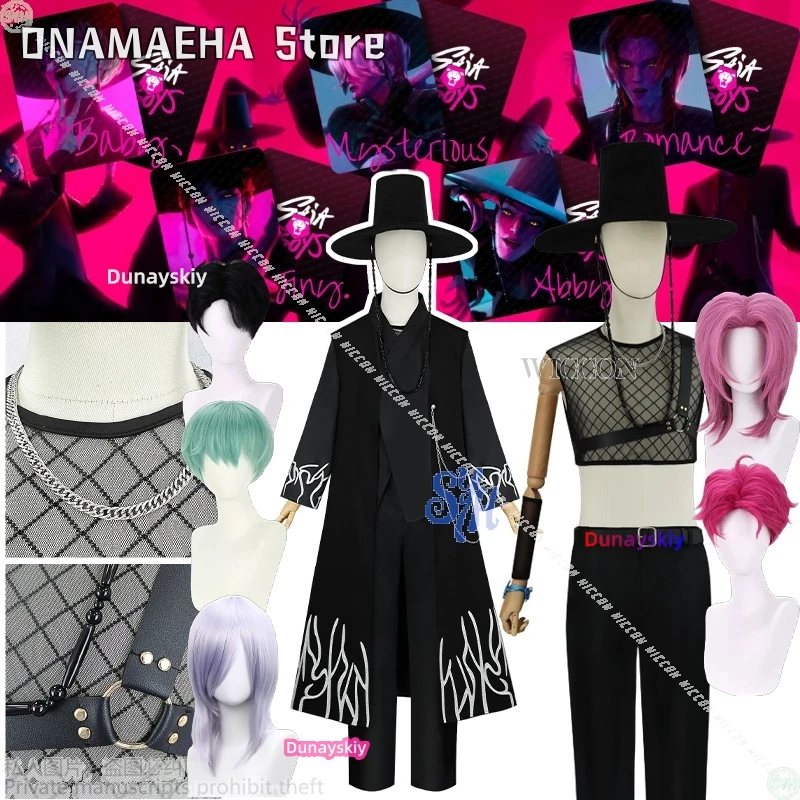 

Аниме фильм Kpop Demon полный комплект высокого качества YOUR IDOL костюм Saja Boys косплей черный гот вампир корейский костюм Хэллоуин 코스프레