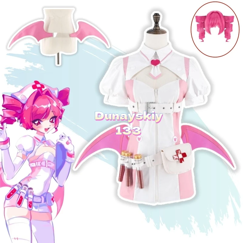 Disfraz de enfermera Buro Muse, traje sexy de serpentina virtual con falda plisada, perfecto para juegos de rol de Halloween