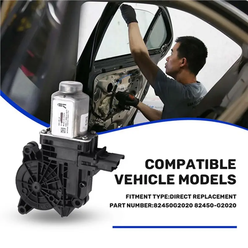 Efficientt-2X 82450G2020 Car Left Side Door Window Motor With Auto Up & Down For Ioniq 2017-2022