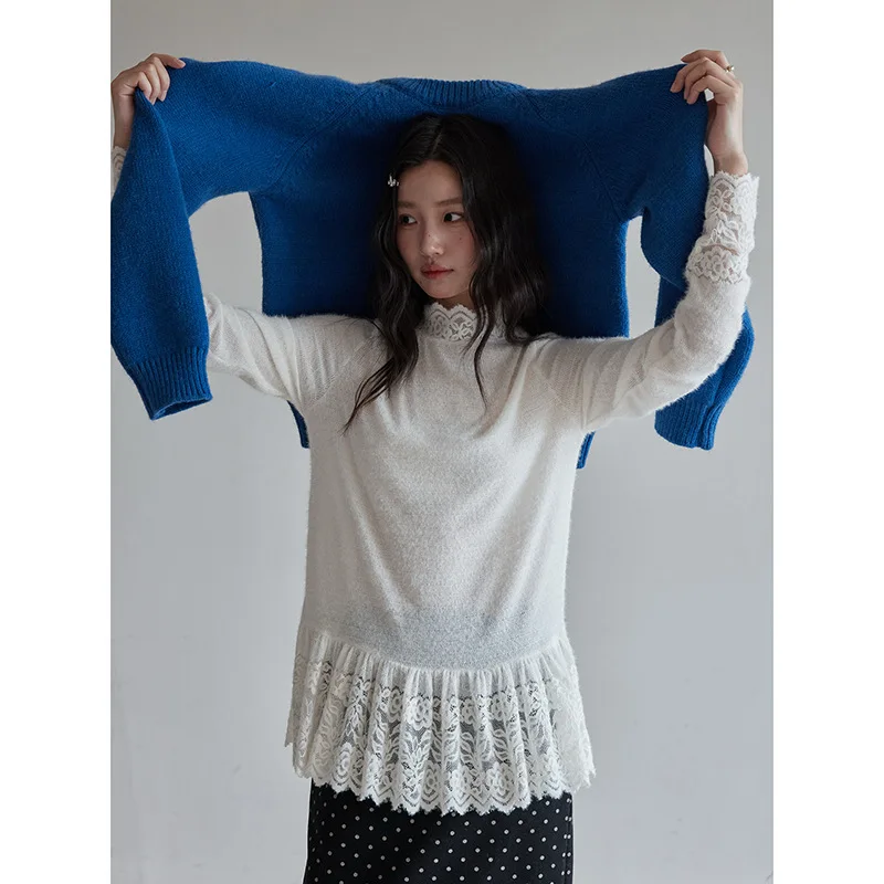 2025 Autumn/Winter Korean Edition Basic Solid Color Knitted Bottom Shirt Slimming Long Sleeve Top