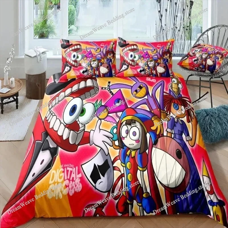 

Cartoon The Amazing Digital Circus Duvet Cover Pillowcase Bedding Set Adult Boys Girls Bedroom Decoration Single Double Size