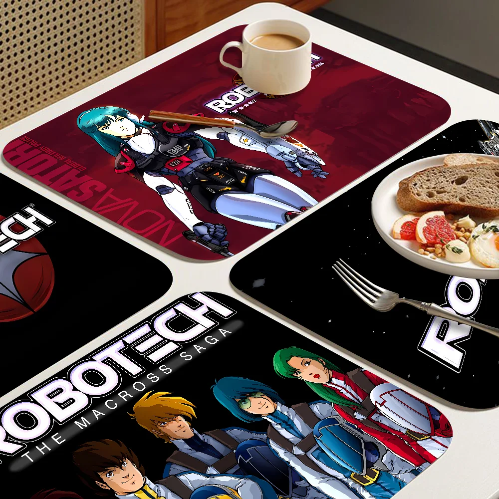 Cartoon R-Robotech Coffee Tablewear Drain Pad Bathroom Square Absorbing Anti-slip Dry Mat Kitchen Placemat Dishes Cup Pad