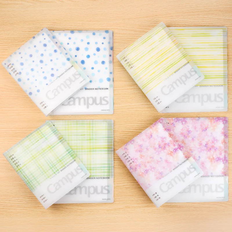 A5 8 Hole Detachable Loose Leaf Notebook with 40 Sheets Ruled Inner Paper PP Cover Compact Binder for Student Notes and