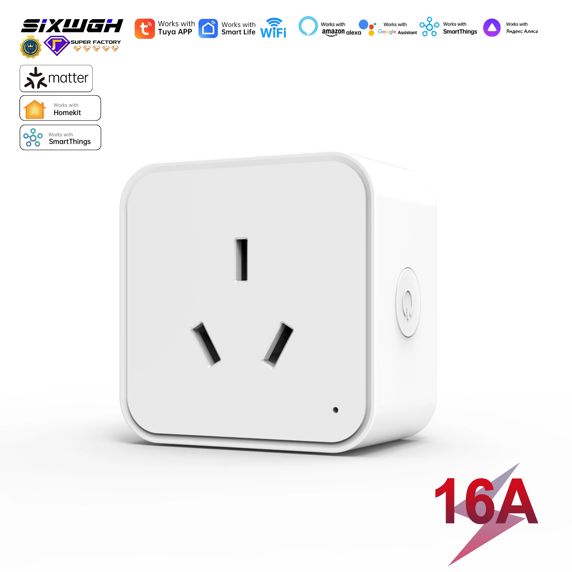 Matter Smart Plug AU Socket Energy Monitoring Timer Switch App Remote Control Voice Control Alexa Google Home Smart Home