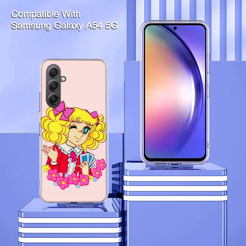 Candy Candy 90s telefono Anime per Samsung Galaxy A15 A25 A35 A55 A71 A51 A41 A31 A21 A11 M12 M30S M31 M32 M51 M52 J8 J6 J4 Cover C