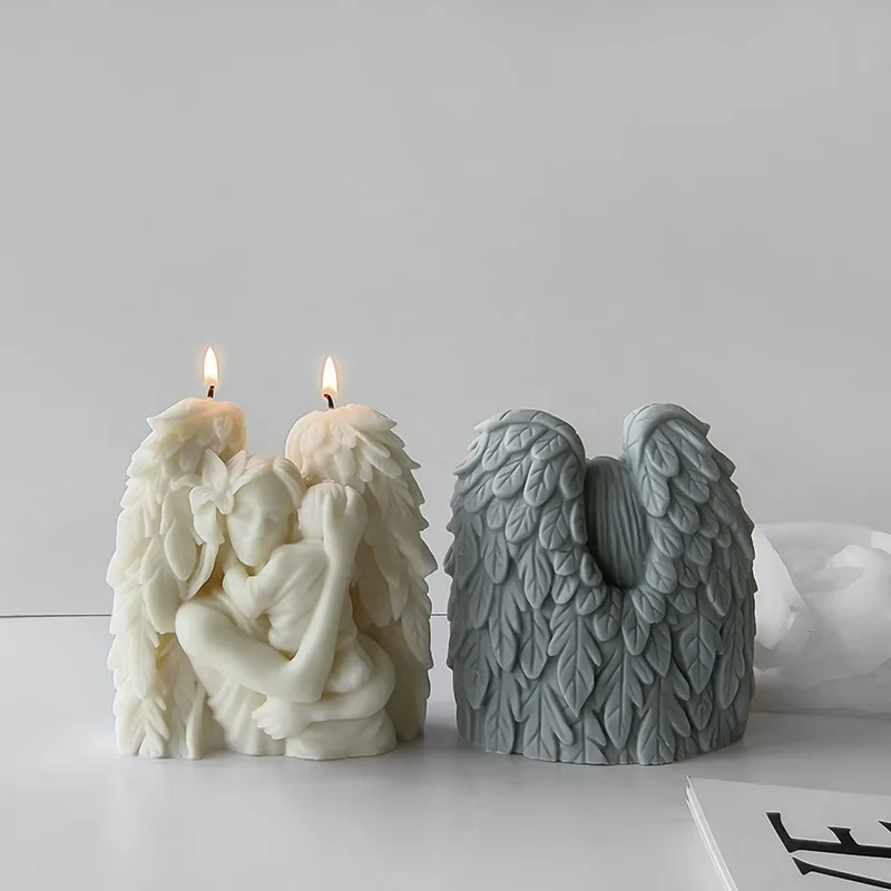 

DIY Angel Wings Candle Silicone Mold Gypsum Aromatherapy Candlestick Decorative Ornament Epoxy Resin Mold Handicraft Storage