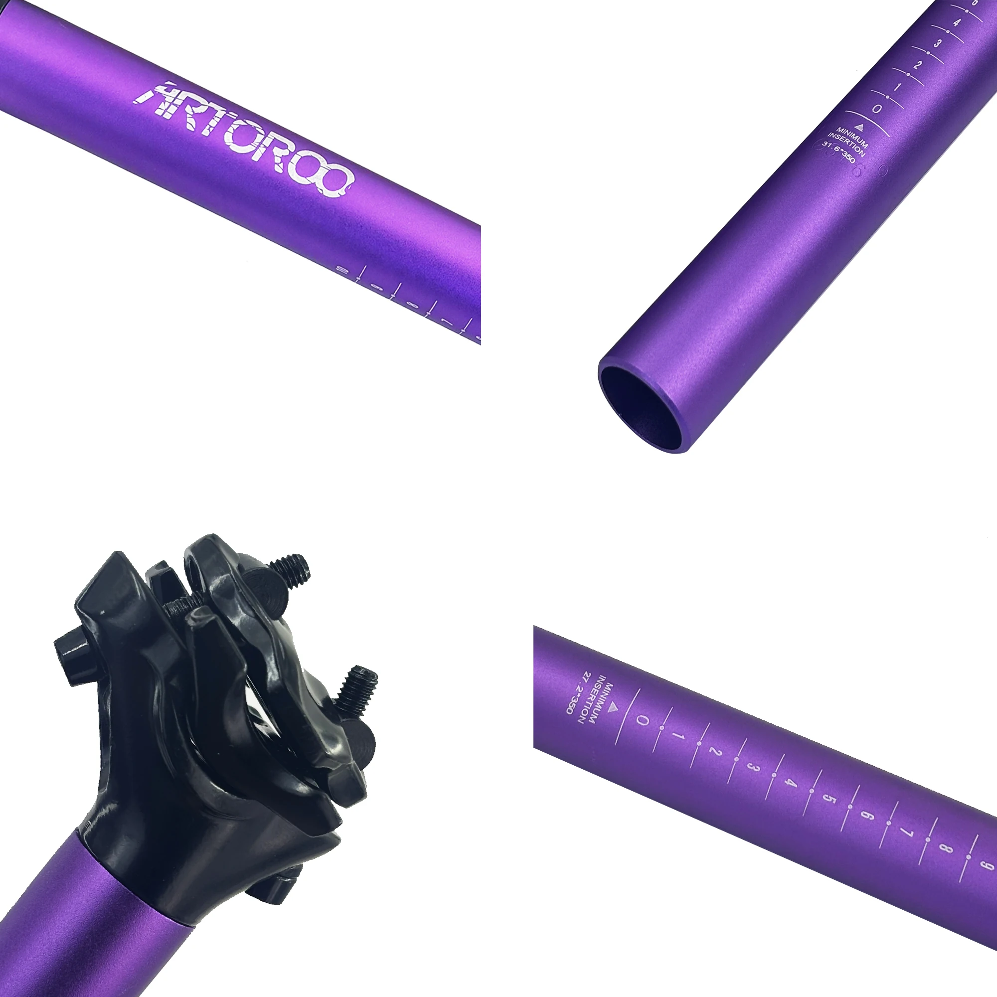 ARTOROO Mountain Road Fahrrad Sattelstütze Ultraleichte Aluminium Legierung MTB Fahrrad Sattelstütze Sitzrohr 27,2/31,6mm * 350mm Radfahren Teile – Detail 5