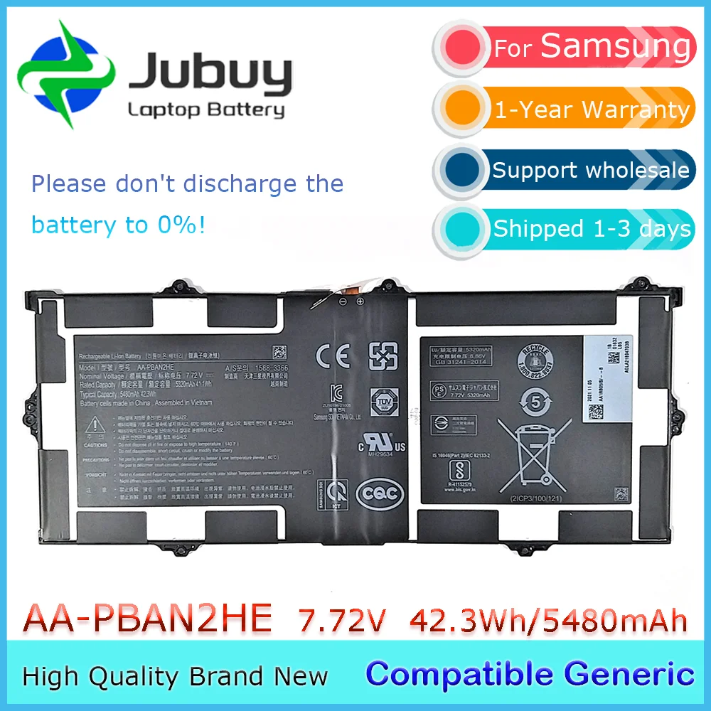 AA-PBAN2HE 7.72V 42.3Wh Compatible Generic Laptop Battery for Samsung Galaxy Book Go 5G NP545XLA XE340XDA NP340XLA