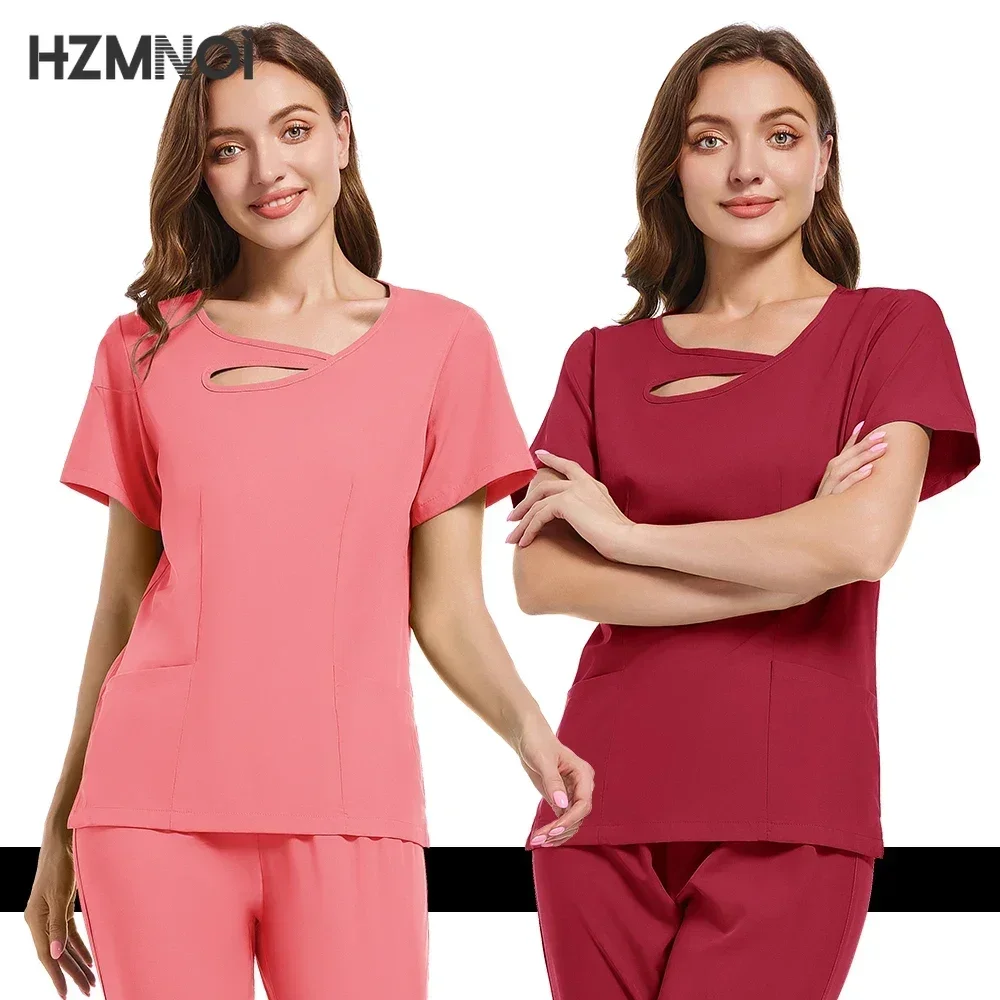 Clearance Scrubs Nursing Uniforms For Women Men Anesthetist Tops And Jogger Pants Thin Fabric Operating Room Doctor Workwear