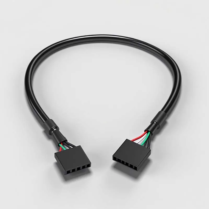 5PCS 5P DuPont 2.54 Female-to-Female Terminal Cable, USB 2.0 Motherboard Single-Row, Double-Layer Shielded Data Cable
