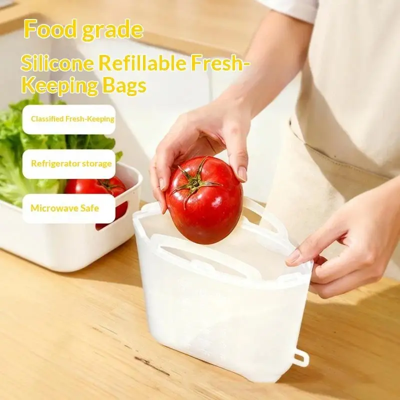 Gefrierbeutel 1000 1200 1500 ml, selbstdichtender, auslaufsicherer, wiederverwendbarer Frischhaltebeutel zum Kühlen von Picknick-Essen – Detail 7